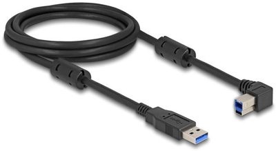 Kabllo USB Delock 3.2 Gen 1, Type A në Type B 90°, 2m, i zi