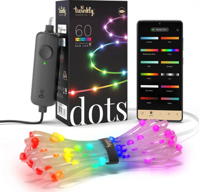 Shirit LED Twinkly Dots, 60 LED RGB, tel transparent
