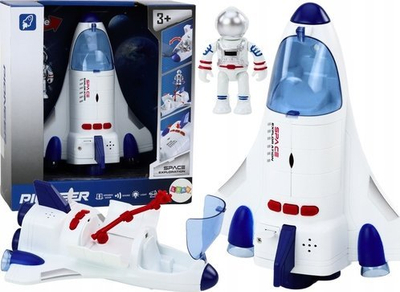 Lodër anije kozmike Spaceship Cosmonaut, me drita dhe zëra, e bardhë