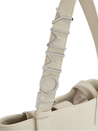 Çantë dore për femra Tommy Hilfiger Bold Tote AW0AW15425, bezhë