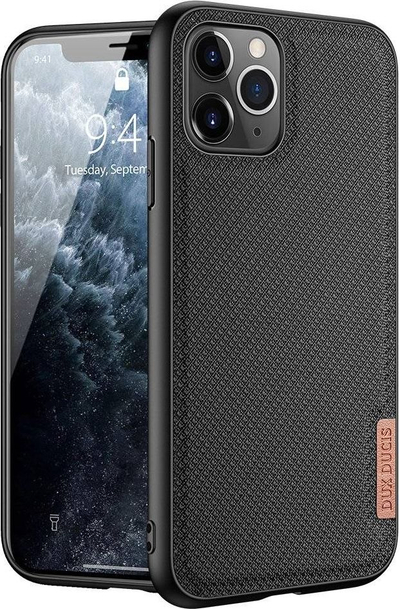Kllëf telefoni Dux Ducis Fino për iPhone 11 Pro Max, material najloni, mbështet karikim wireless, i zi