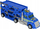 Set lodrash Mega Creative Truck Transporter Police, kamion policie me dy kate, aksesorë dhe makina të vogla, blu