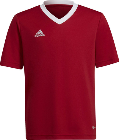 Bluzë sportive fëmijësh Adidas Entrada 22 Jsy Jr H57496, poliestër i ricikluar, AeroReady, e kuqe