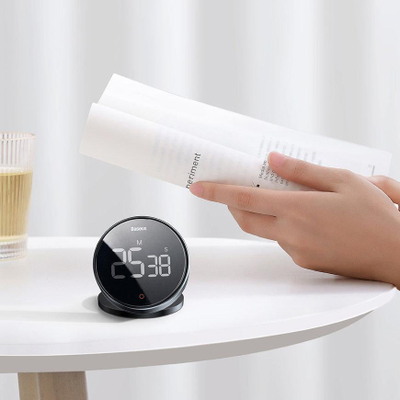 Timer kuzhine Baseus Heyo Pro LED, numërim mbrapsht, me magnet, gri e errët