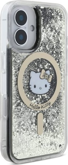 Mbulesë telefoni Hello Kitty HKHMP16SLGDIK, për iPhone 16 6.1", hardcase, zi-ari