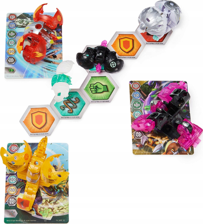 Set lodrash Bakugan Evolutions Battle Strike 6-Pack, 6 figura, me karta loje, shumëngjyrësh