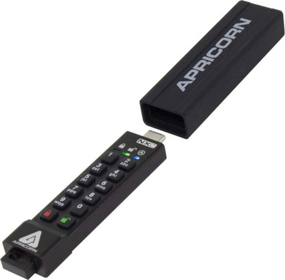 USB flash Apricorn Aegis Secure Key 3NXC, 4GB, USB 3.2, e zezë