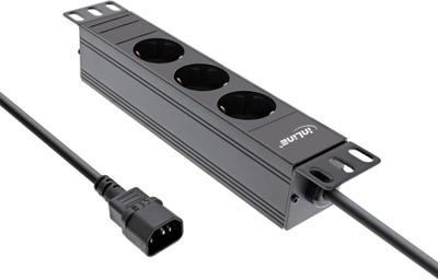 Shirit rryme rack InLine 10", 3 dalje Type F, 2500W, i zi