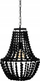 Luster tavani Atmosphera Suspension Pearls Goya Black, H 53 cm, dru pishe me hekur, ngjyrë e zezë