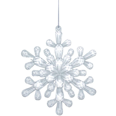 Ornament varëse Koopman Snowflake, akrilik kristal, 12cm, i tejdukshëm