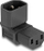 Adapter energjie DeLOCK IEC 60320 C14 në C13, 10A, 90°