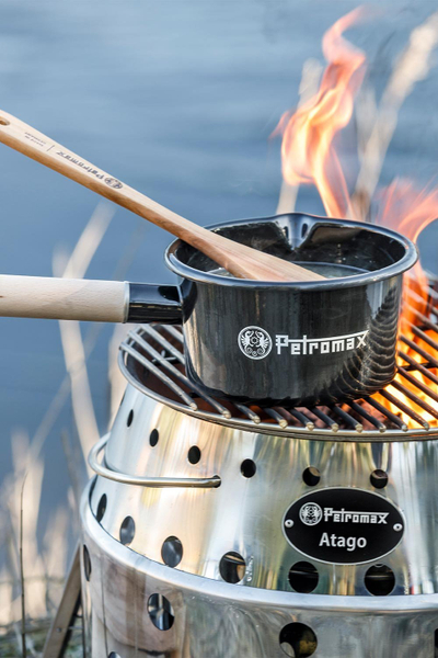 Tiganë kampingu Petromax Enamel, 1L, çelik i emajluar, i zi