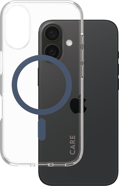 Këllëf telefoni PanzerGlass Flagship, MagSafe, për iPhone 16, transparent blu