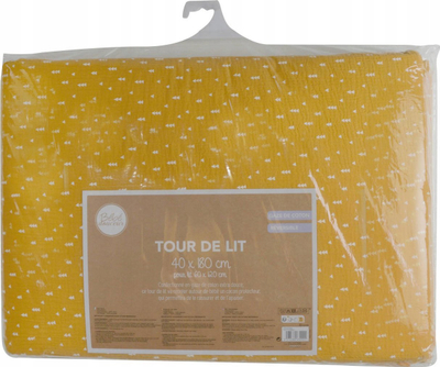 Mbrojtëse krevati për bebe Cotton, 40x180cm, 100% pambuk, mustard