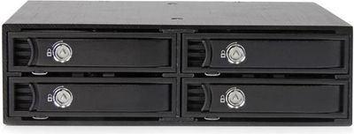 Мобилен рек StarTech 4 Bay Backplane за 2,5\" SATA SAS дискови, црн