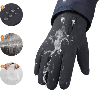 Doreza dimërore Sporty Winter Gloves With Touch, madhësia L, me touch, të zeza