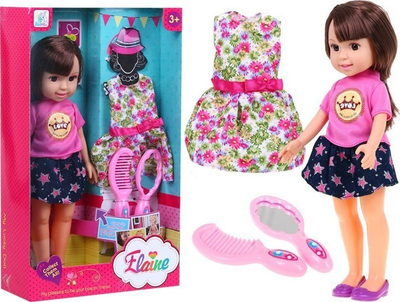 Kukull Elaine për stilim, 31cm, me aksesorë flokësh, brunete