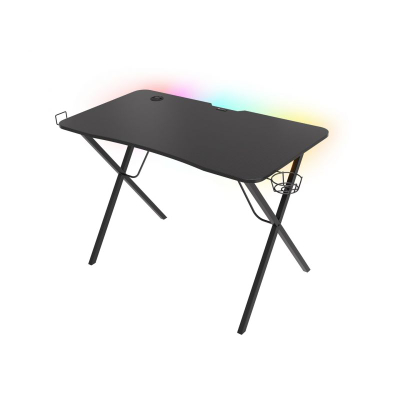 Tavolinë gaming Genesis Holm 200 RGB, 113x60 cm, me ndriçim RGB, e zezë