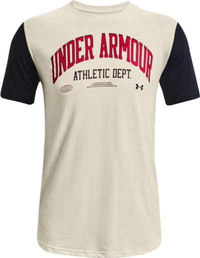 Bluzë sportive Under Armour ATH DEPT CLRBLK SS, me mëngë të shkurtra, për burra, bezhë me të zezë