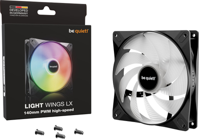 Ventilator kase Be Quiet Light Wings LX 140mm PWM High Speed, ARGB, i zi