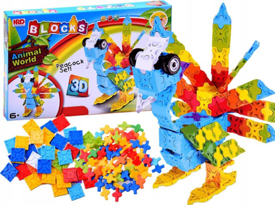 Set blloqesh kreative Yokomisiad 3D Peacock, 227 copë, shumëngjyrësh