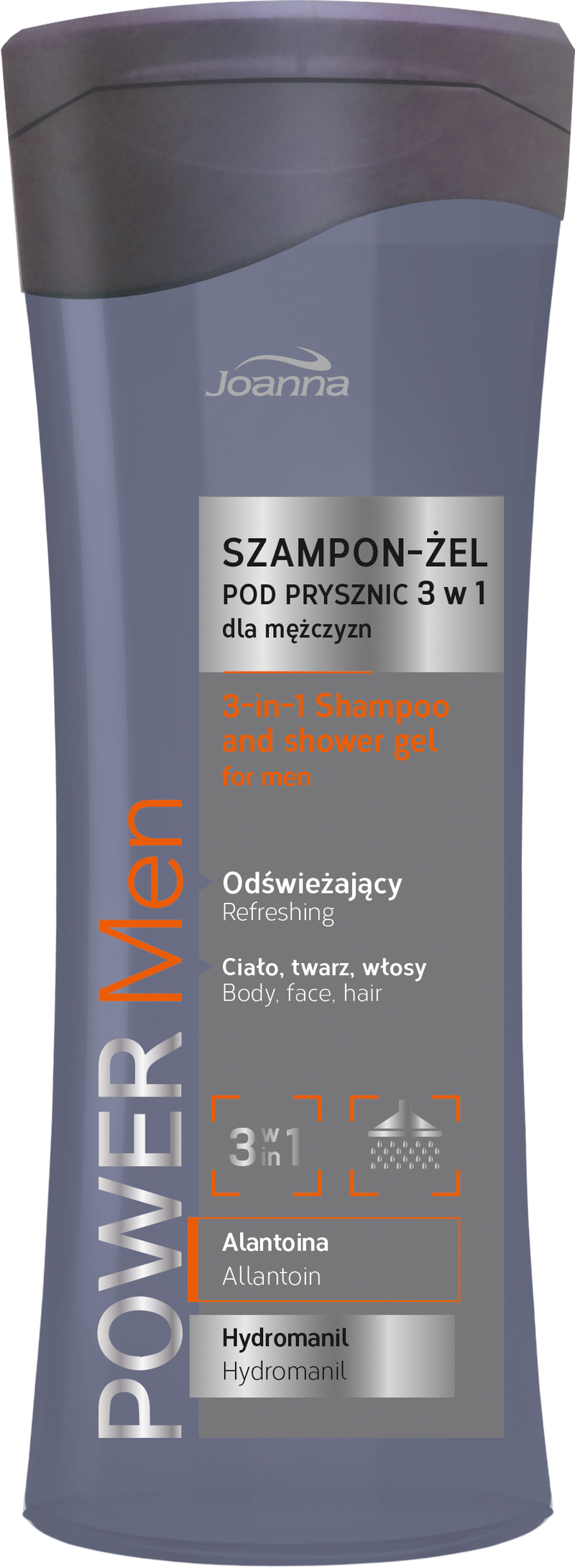Shampon për meshkuj Joanna Power Gel 3in1, 100 ml