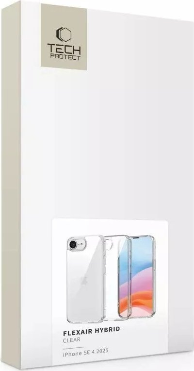 Këllëf telefoni Tech-Protect Flexair Hybrid për iPhone 16e, transparent, kundra gërvishtjeve