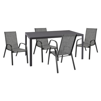 Set ngrënieje i jashtëmë Leofer 5-pjesësh (HM21004), gri