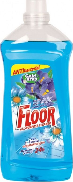 Течен средство за чистење под Gold Drop Floor, антибактериско, 1.5L, сино