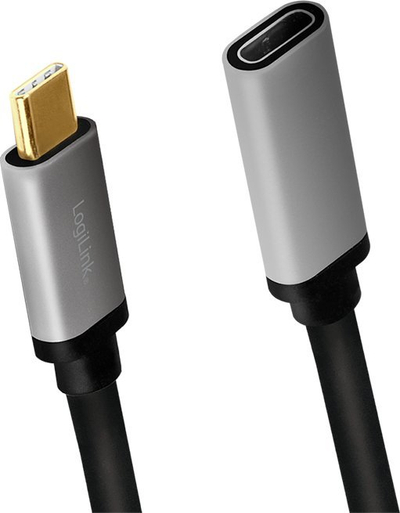 Kabllo USB LogiLink CUA0105, USB C në USB C, 0.5 m, USB 3.2 Gen 2, e zezë gri