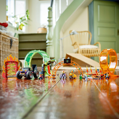 Set lodër LEGO City Stunt Arena 60339, Double Loop, për fëmijë 7+