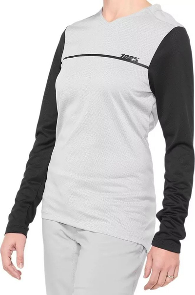 Bluzë sportive për femra 100% RIDECAMP Longsleeve Jersey, M, e hirtë