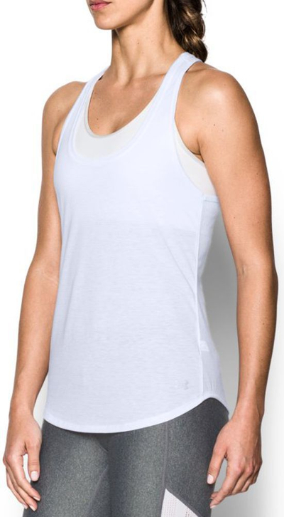 Maicë për femra Under Armour Threadborne Run Mesh, XS, e bardhë
