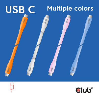 Kabllo USB4 Club3D Type-C në Type-C, 2m, 240W, rozë