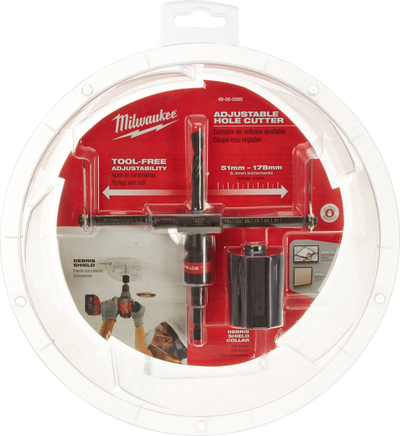 Sharrë rrethore e rregullueshme Milwaukee 49-56-0260, 51-178mm, për gips-karton dhe tavane, e zezë