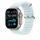 Apple Watch 49mm Band, Ice Blue Ocean Band Extension, Natural Titanium Finish