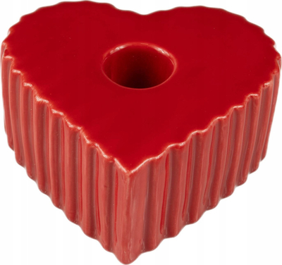 Mbajtëse qirinjsh Boltze Home Anima, qeramike, 4 x 9 cm, e kuqe
