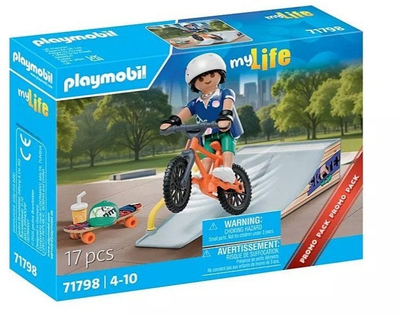Set loje me skejtbord edhe rampë për kalamoj, me figurë edhe me biçikletë