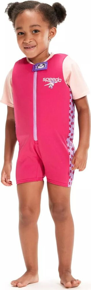Kostum noti për kalamaj Speedo Learn to Swim Float Suit, me jastëk shkumë, me zinxhir mbyllje, rozë