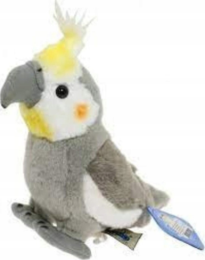 Плишана играчка BEPPE папагал Grey Cockatiel, 20 cm, сив