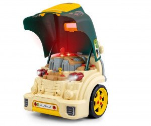 Lodër edukative Milly Mally N-GINE, model makine me kapak motori hapës, jeshile