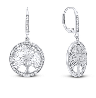 Vathë Brilio Silver Tree of Life EA69, argjend, studs, argjendtë