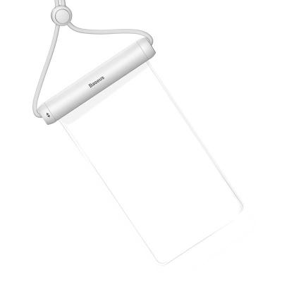 Mbështjellës ujorrezistent për telefon Baseus Slide-cover, deri 7.2", IPX8, i bardhë