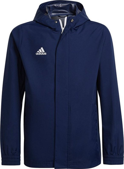 Xhaketë për fëmijë Adidas Entrada 22 All Weather Jr IK4012, 100% poliester i ricikluar, me kapuç, blu navy