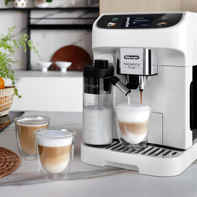 Aparat за кафе DeLonghi Magnifica Plus ECAM320.60.W, автоматска мелница, еспресо, бел