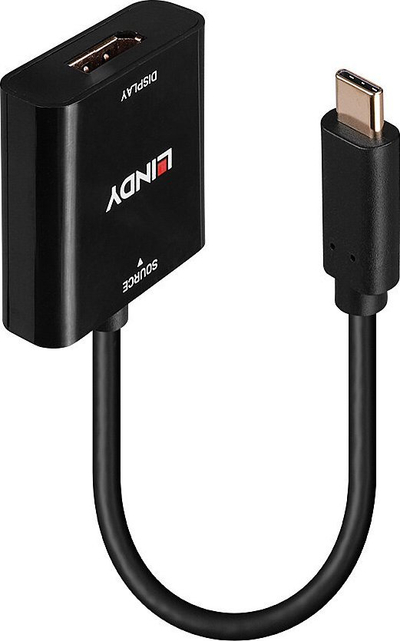 Adapter USB C në DisplayPort Lindy 43269, 4K 60Hz, i zi