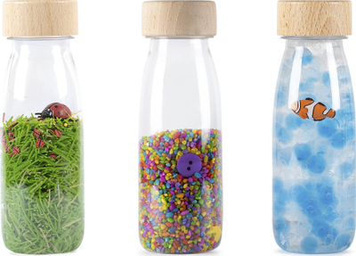 Lodër ndijimore Petit Boum Eco Sensory Bottles, set 3 copë, shumëngjyrëshe