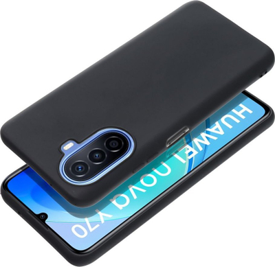 Kapak telefoni Matt Case Huawei Nova Y70, TPU i butë, i zi