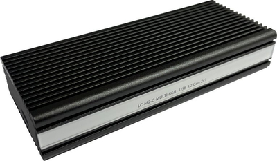 Kuti eksterne për SSD M.2 LC Power LC-M2-C-MULTI-RGB, USB Type-C, 10 Gbit/s, alumini e zezë