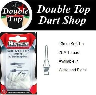 Maja shigjetash dart Harrows Micro Soft, 13mm, set me 30 copë, të zeza